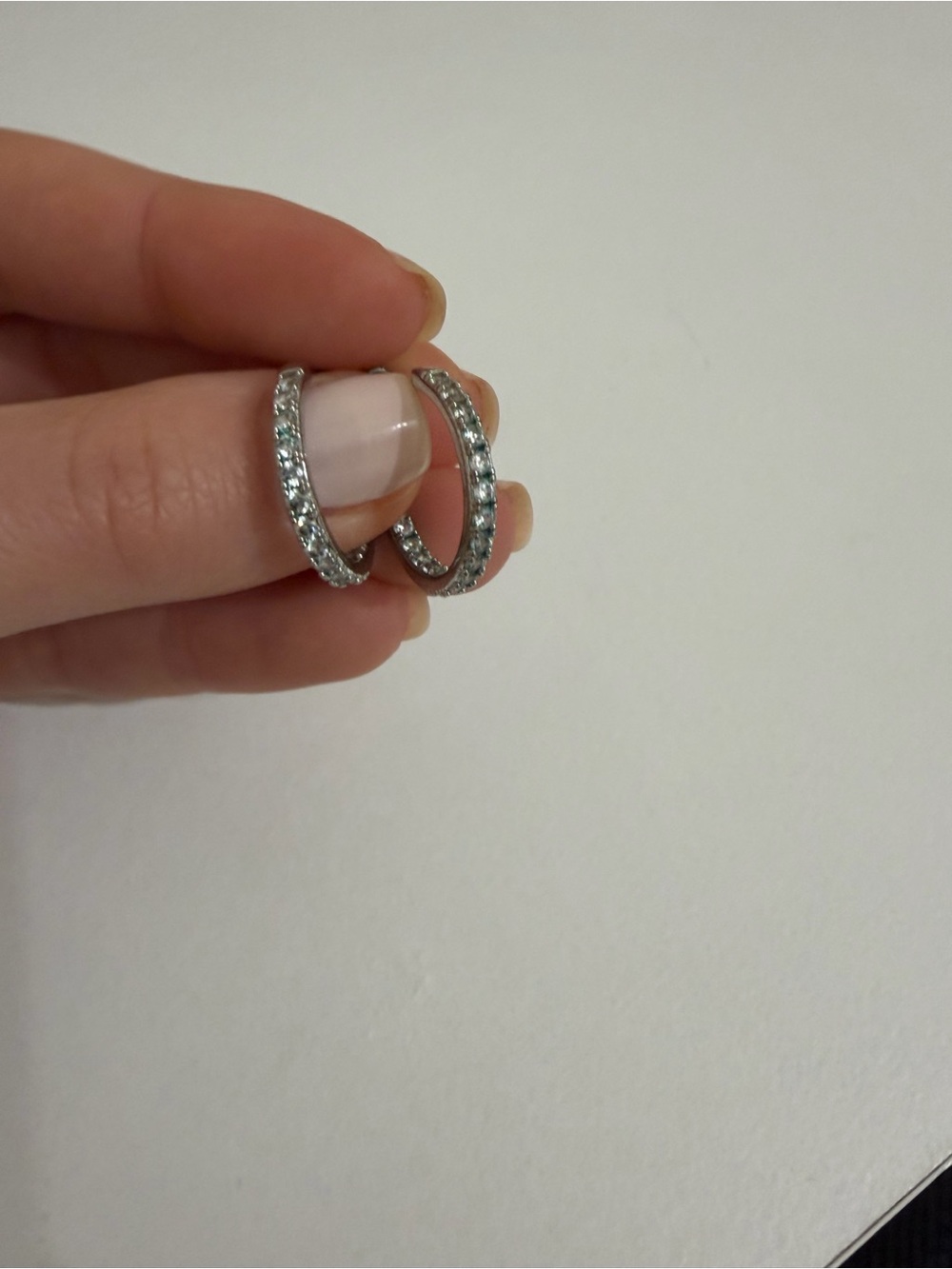 Silver Crystal Hoop Earrings - Women's Jewelry